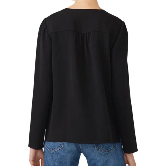 Cooper & Ella Black Livia Wrap Top, Small, Black - Picture 3 of 8
